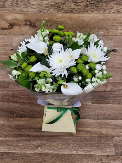 Nature love - White and green hand tied of natural touch.